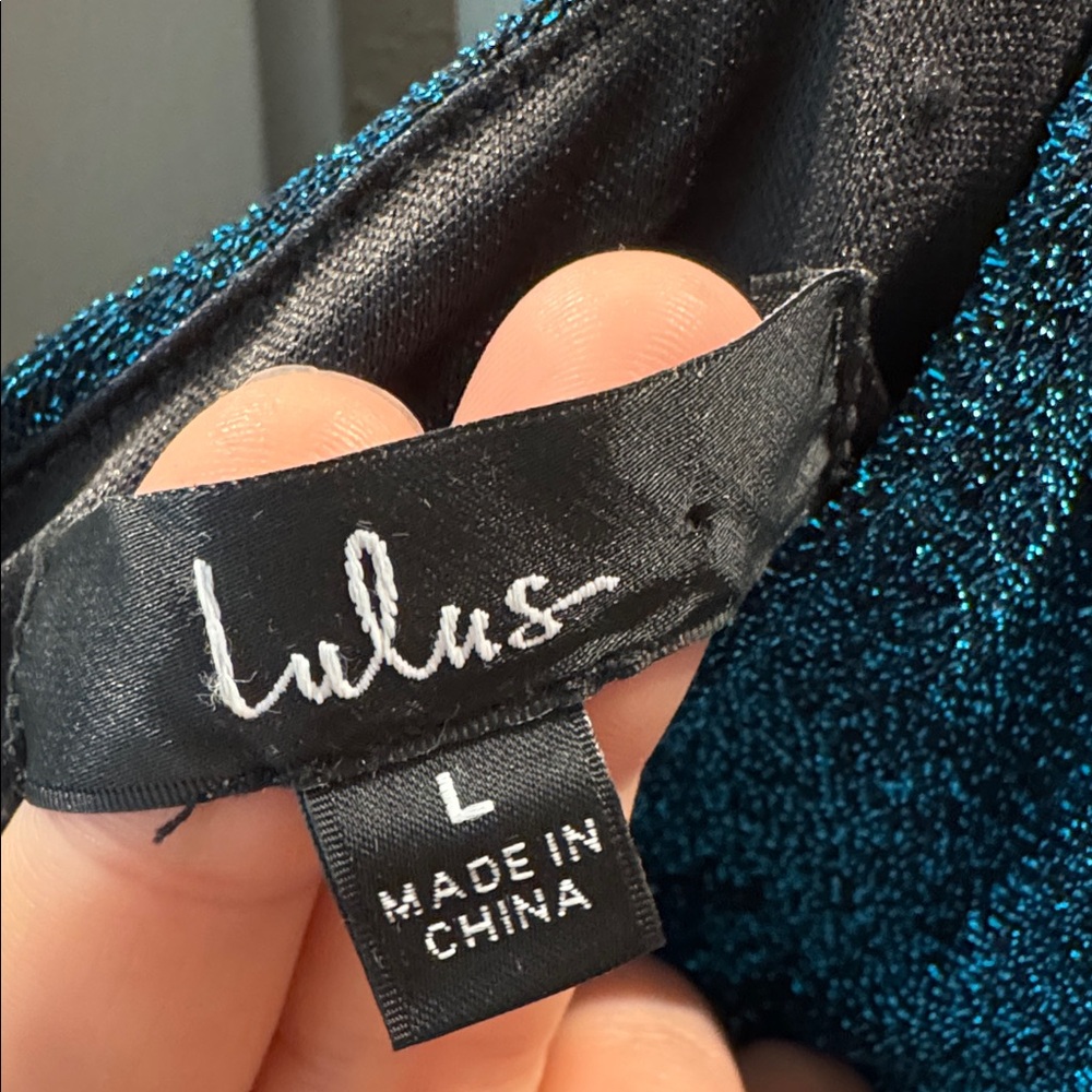 Lulu's Sparkling Teal Ruched Mini Dress - Picture 2 of 6
